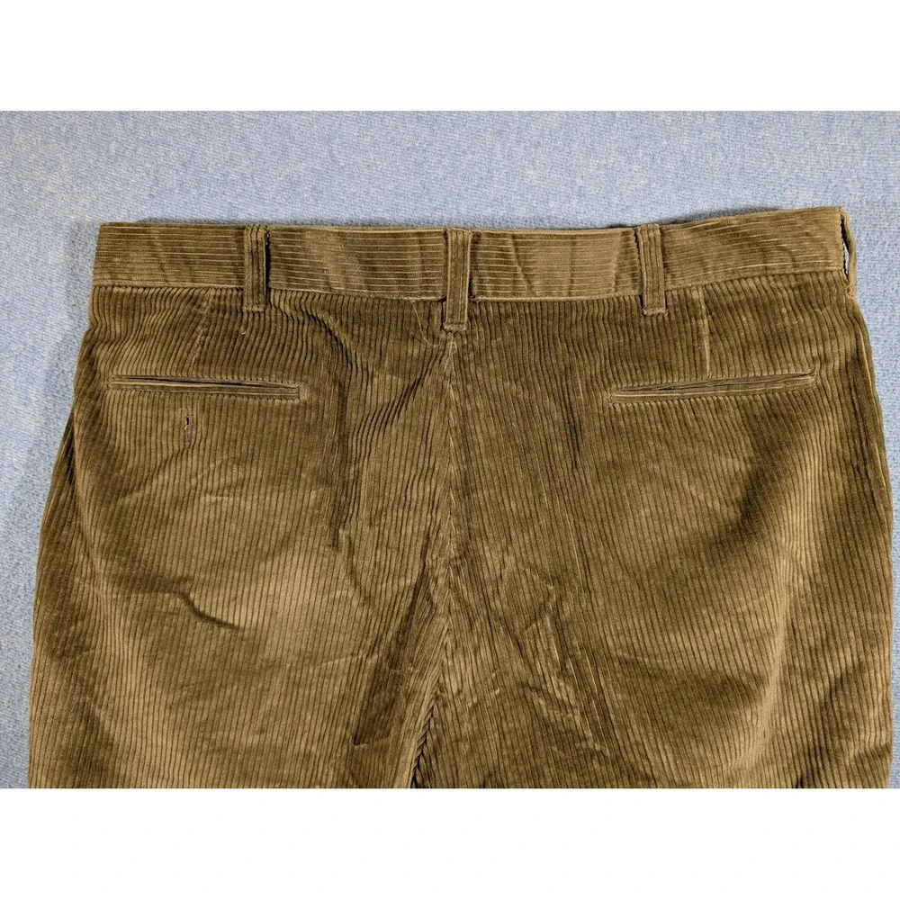Murano Pants Mens 40x32 Brown Corduroy Pleated Dress Slacks Cuffed Casual